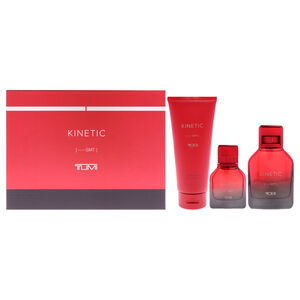 Kinetic Tumi for Men-3Pc Gift Set 3.4oz EDP Spray,1oz EDP Spray, 6.7oz Body Wash